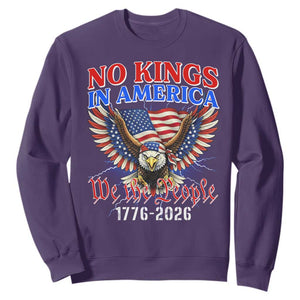 We The People No Kings In America Sweatshirt 250 Years America Anniversary Vintage American Flag TS12 Purple Print Your Wear