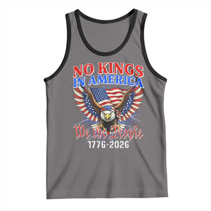 We The People No Kings In America Tank Top 250 Years America Anniversary Vintage American Flag TS12 Deep Heather Black Print Your Wear