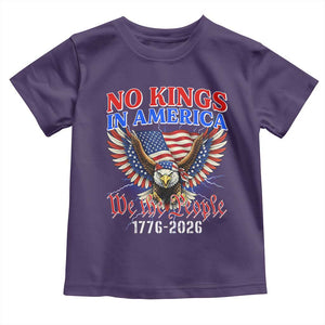 We The People No Kings In America Toddler T Shirt 250 Years America Anniversary Vintage American Flag TS12 Purple Print Your Wear
