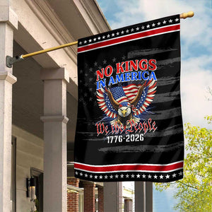 We The People No Kings In America Garden Flag 250 Years America Anniversary Vintage American Flag TS12 Distressed Black Red Print Your Wear