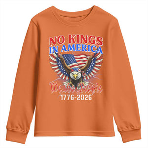 We The People No Kings In America Youth Sweatshirt 250 Years America Anniversary Vintage American Flag TS12 Orange Print Your Wear