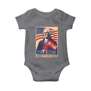 Funny George Washington Freedom Protest Baby Onesie No Kings TS12 Charcoal Print Your Wear