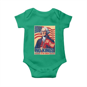 Funny George Washington Freedom Protest Baby Onesie No Kings TS12 Irish Green Print Your Wear