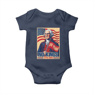 Funny George Washington Freedom Protest Baby Onesie No Kings TS12 Navy Print Your Wear
