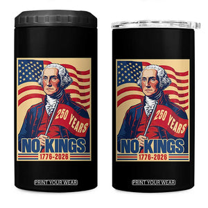 Funny George Washington Freedom Protest 4 in 1 Can Cooler Tumbler No Kings TS12 One Size: 16 oz Black Print Your Wear