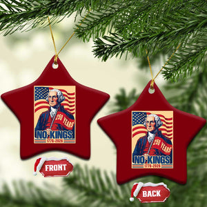 Funny George Washington Freedom Protest Ceramic Ornament No Kings TS12 Print Your Wear