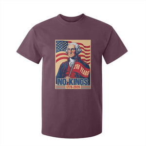 Funny George Washington Freedom Protest T Shirt For Kid No Kings TS12 Maroon Print Your Wear