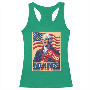 Funny George Washington Freedom Protest Racerback Tank Top No Kings TS12 Irish Green Print Your Wear