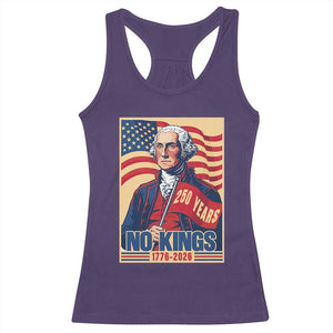 Funny George Washington Freedom Protest Racerback Tank Top No Kings TS12 Purple Print Your Wear