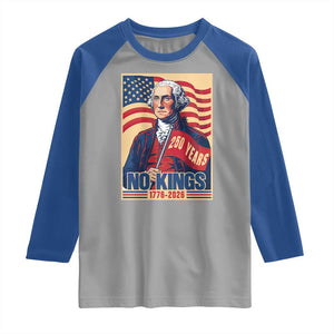 Funny George Washington Freedom Protest Raglan Shirt No Kings TS12 Sport Gray Royal Print Your Wear