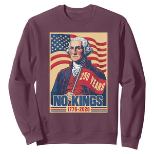 Funny George Washington Freedom Protest Sweatshirt No Kings TS12 Maroon Print Your Wear