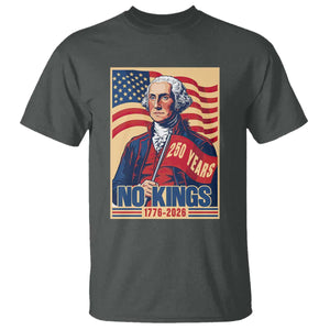 Funny George Washington Freedom Protest T Shirt No Kings TS12 Dark Heather Print Your Wear