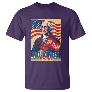 Funny George Washington Freedom Protest T Shirt No Kings TS12 Purple Print Your Wear