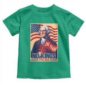 Funny George Washington Freedom Protest Toddler T Shirt No Kings TS12 Irish Green Print Your Wear