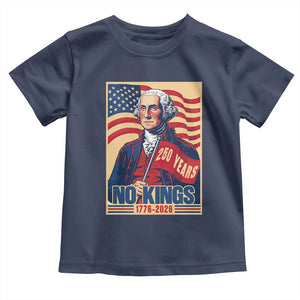 Funny George Washington Freedom Protest Toddler T Shirt No Kings TS12 Navy Print Your Wear