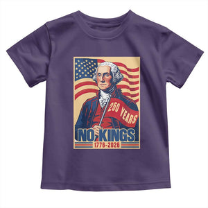 Funny George Washington Freedom Protest Toddler T Shirt No Kings TS12 Purple Print Your Wear