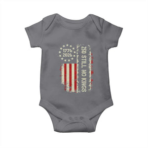 250 Still No Kings Baby Onesie Vintage Patriotic Flag TS12 Charcoal Print Your Wear