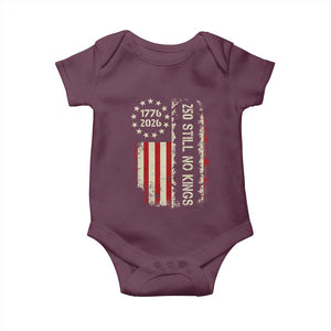 250 Still No Kings Baby Onesie Vintage Patriotic Flag TS12 Maroon Print Your Wear