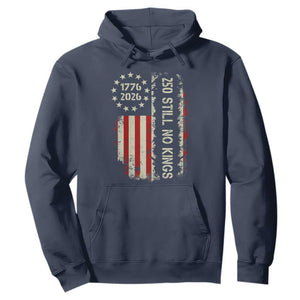 250 Still No Kings Hoodie Vintage Patriotic Flag TS12 Navy Print Your Wear
