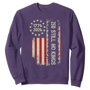 250 Still No Kings Sweatshirt Vintage Patriotic Flag TS12 Purple Print Your Wear