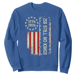 250 Still No Kings Sweatshirt Vintage Patriotic Flag TS12 Royal Blue Print Your Wear