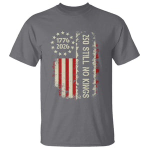 250 Still No Kings T Shirt Vintage Patriotic Flag TS12 Charcoal Print Your Wear