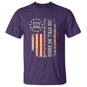 250 Still No Kings T Shirt Vintage Patriotic Flag TS12 Purple Print Your Wear