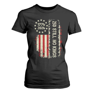250 Still No Kings T Shirt For Women Vintage Patriotic Flag TS12 Black Print Your Wear