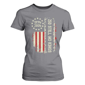 250 Still No Kings T Shirt For Women Vintage Patriotic Flag TS12 Charcoal Print Your Wear