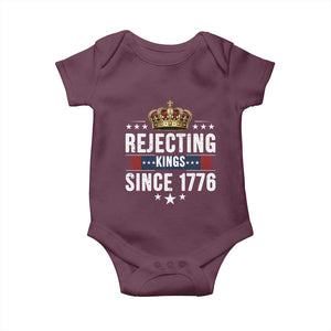 Rejecting Kings Since 1776 Baby Onesie Anti Authoritarian Protest TS12 Maroon Print Your Wear
