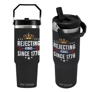 Rejecting Kings Since 1776 Flip Straw Tumbler Anti Authoritarian Protest TS12 One Size: 30 oz Black Print Your Wear