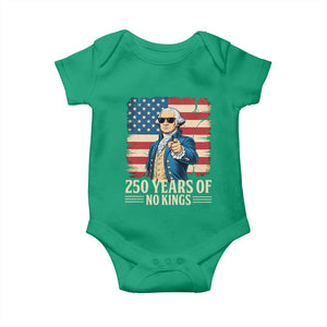 No Kings 250 Years George Washington Baby Onesie TS12 Irish Green Print Your Wear