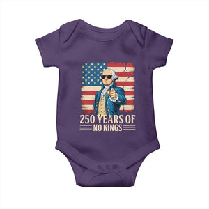 No Kings 250 Years George Washington Baby Onesie TS12 Purple Print Your Wear
