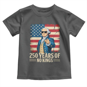 No Kings 250 Years George Washington Toddler T Shirt TS12 Dark Heather Print Your Wear
