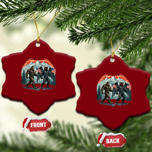 Patriotic Bigfoot And Mothman Ceramic Ornament Funny Cryptid Lover Gift TS12 Print Your Wear