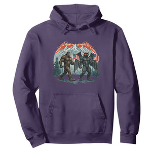 Patriotic Bigfoot And Mothman Hoodie Funny Cryptid Lover Gift TS12 Purple Print Your Wear