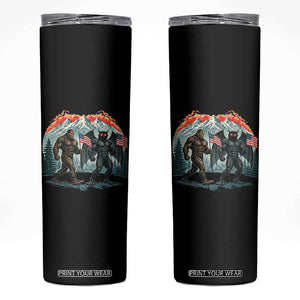 Patriotic Bigfoot And Mothman Skinny Tumbler Funny Cryptid Lover Gift TS12 Black Print Your Wear