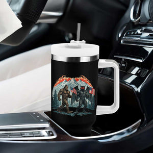 Patriotic Bigfoot And Mothman Tumbler With Handle Funny Cryptid Lover Gift TS12 Print Your Wear