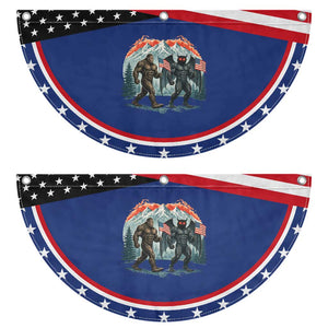 Bigfoot And Mothman Patriotic Fan Flag Funny Cryptid Lover Gift