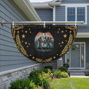 Bigfoot And Mothman Patriotic Fan Flag Funny Cryptid Lover Gift