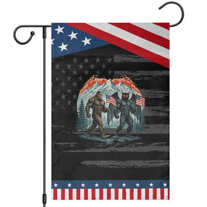 Patriotic Bigfoot And Mothman Garden Flag Funny Cryptid Lover Gift TS12 Distressed Black Blue Print Your Wear