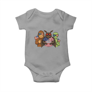 Funny Bigfoot Mothman Alien Baby Onesie USA 250th Anniversary TS12 Sport Gray Print Your Wear