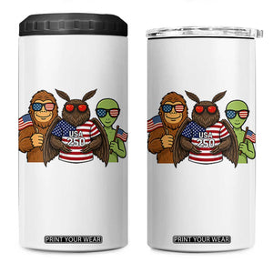 Funny Bigfoot Mothman Alien 4 in 1 Can Cooler Tumbler USA 250th Anniversary TS12 One Size: 16 oz White Print Your Wear