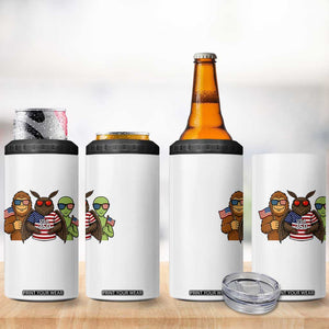 Funny Bigfoot Mothman Alien 4 in 1 Can Cooler Tumbler USA 250th Anniversary TS12 Print Your Wear