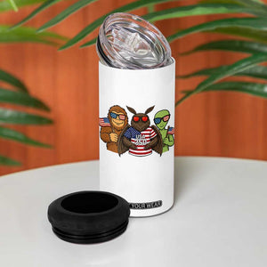 Funny Bigfoot Mothman Alien 4 in 1 Can Cooler Tumbler USA 250th Anniversary TS12 Print Your Wear