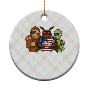 Funny Bigfoot Mothman Alien Ceramic Ornament USA 250th Anniversary TS12 1pc Christmas Plaid Print Your Wear