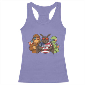Funny Bigfoot Mothman Alien Racerback Tank Top USA 250th Anniversary TS12 Violet Print Your Wear