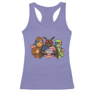 Funny Bigfoot Mothman Alien Racerback Tank Top USA 250th Anniversary TS12 Violet Print Your Wear