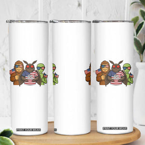 Funny Bigfoot Mothman Alien Skinny Tumbler USA 250th Anniversary TS12 Print Your Wear