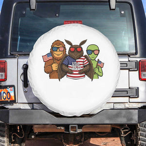 Funny Bigfoot Mothman Alien Spare Tire Cover USA 250th Anniversary TS12 No hole White Print Your Wear